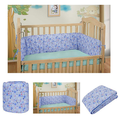 Baby Crib Bedding Bumper Bunny Print (Blue)