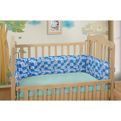 Baby Crib Bedding Bumper Teddy Print (Blue)