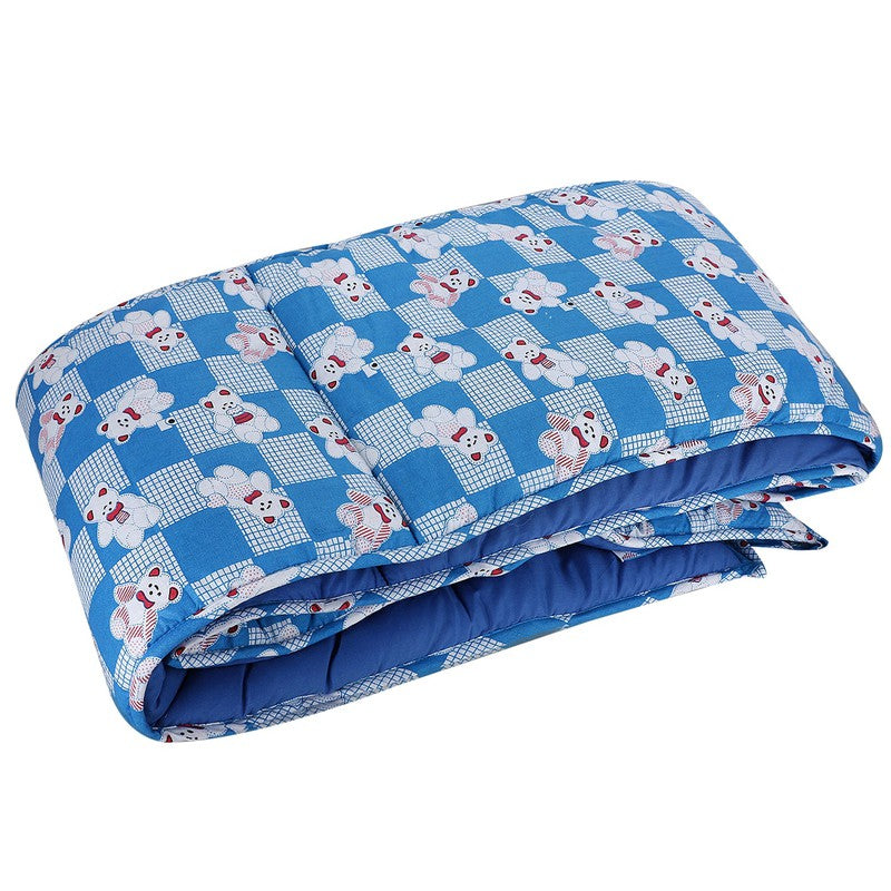 Baby Crib Bedding Bumper Teddy Print (Blue)