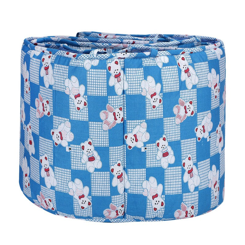 Baby Crib Bedding Bumper Teddy Print (Blue)