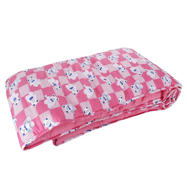 Baby Crib Bedding Bumper Teddy Print (Pink)