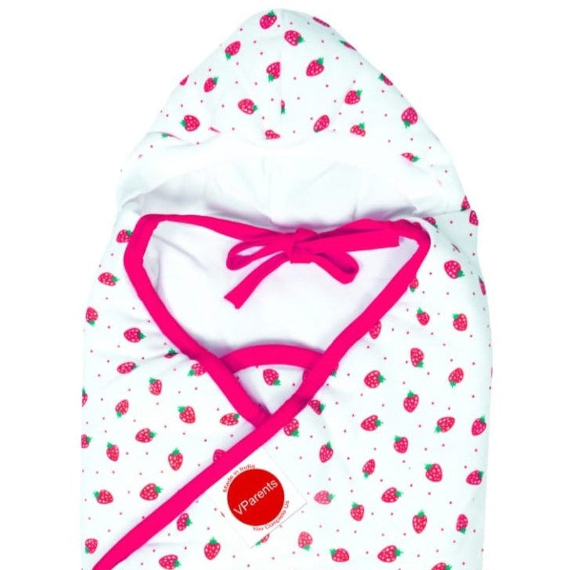 Huey New Born Baby Hooded Wrapper Blanket (Pink)