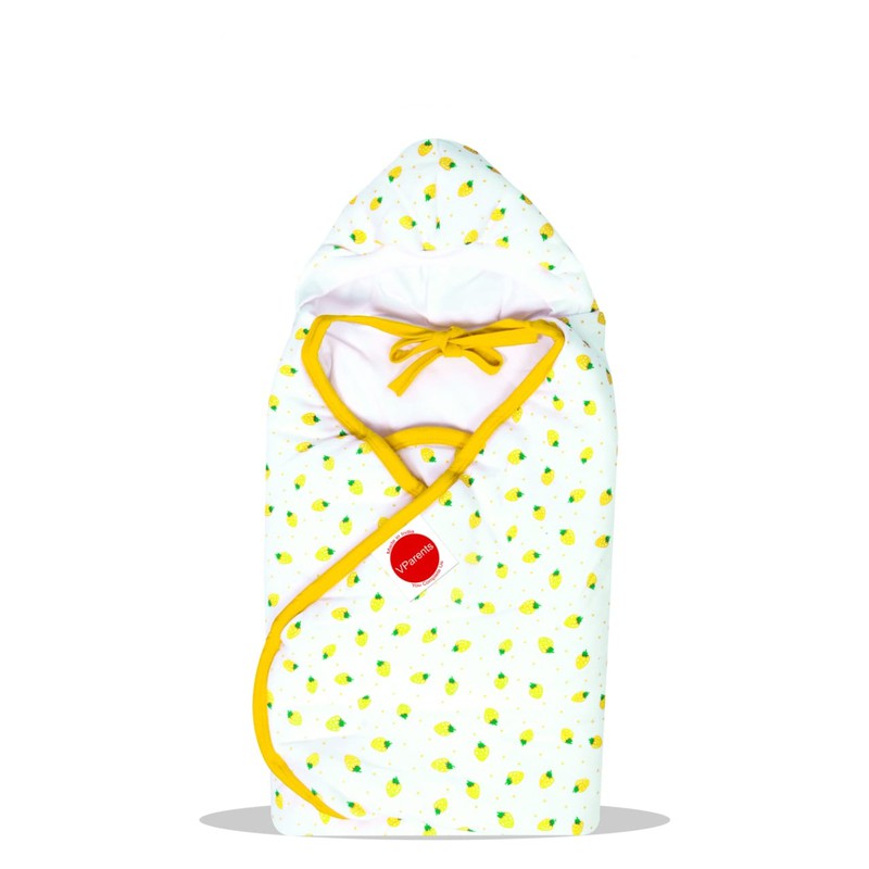 Huey New Born Baby Hooded Wrapper Blanket (Yellow)