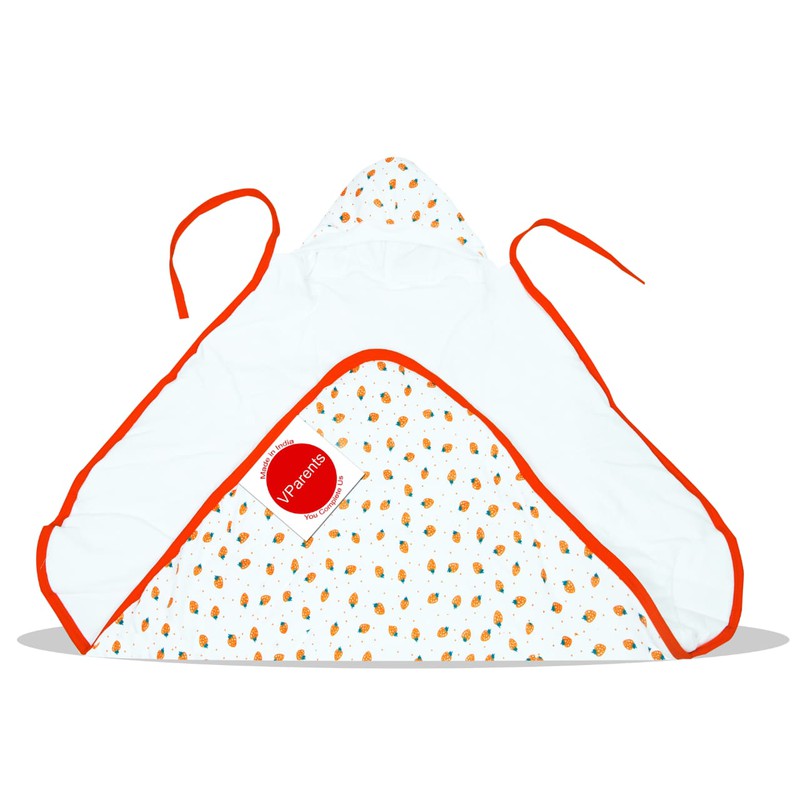 Huey New Born Baby Hooded Wrapper Blanket (Orange)