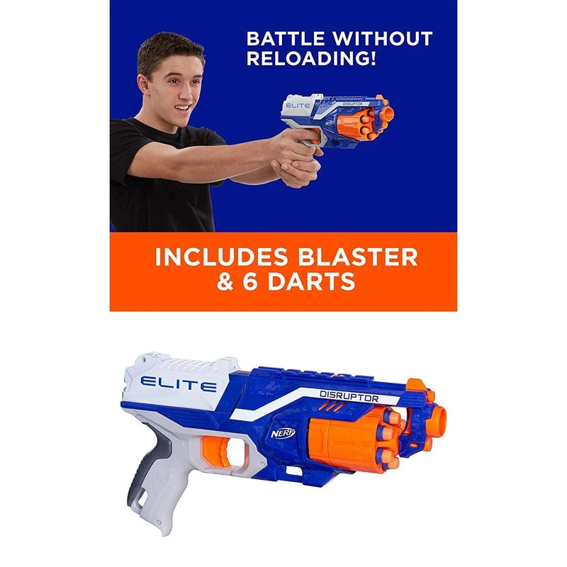 Original Nerf N-Strike Elite Disruptor Dart Blaster with 6 Darts by Hasbro