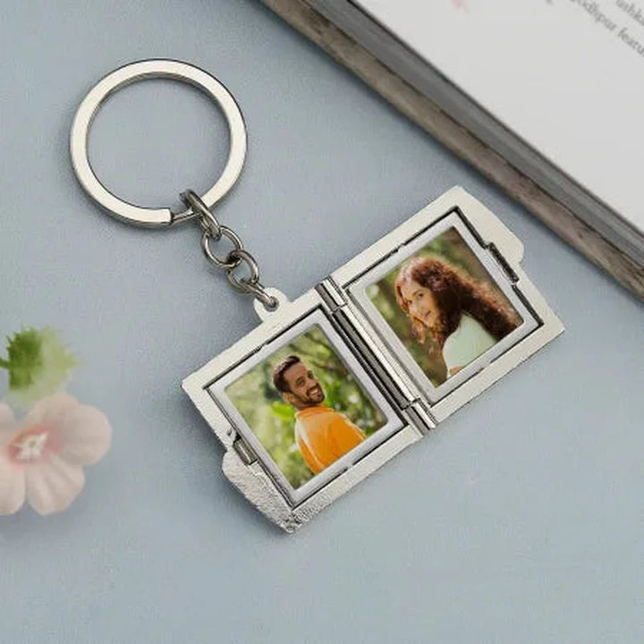 Metallic Photoframe Love Keyring