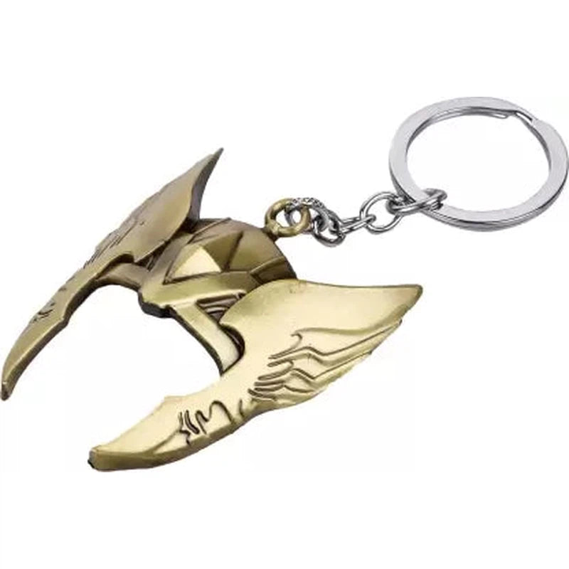 God Of Thunder Mask Metallic Face Keyring (Assorted Colours)