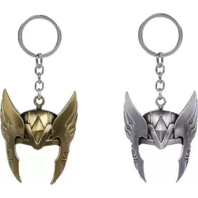 God Of Thunder Mask Metallic Face Keyring (Assorted Colours)