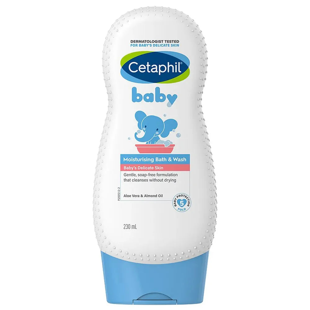 Cetaphil Baby Bath & Body Wash - 230ml | Aloe Vera & Almond Oil