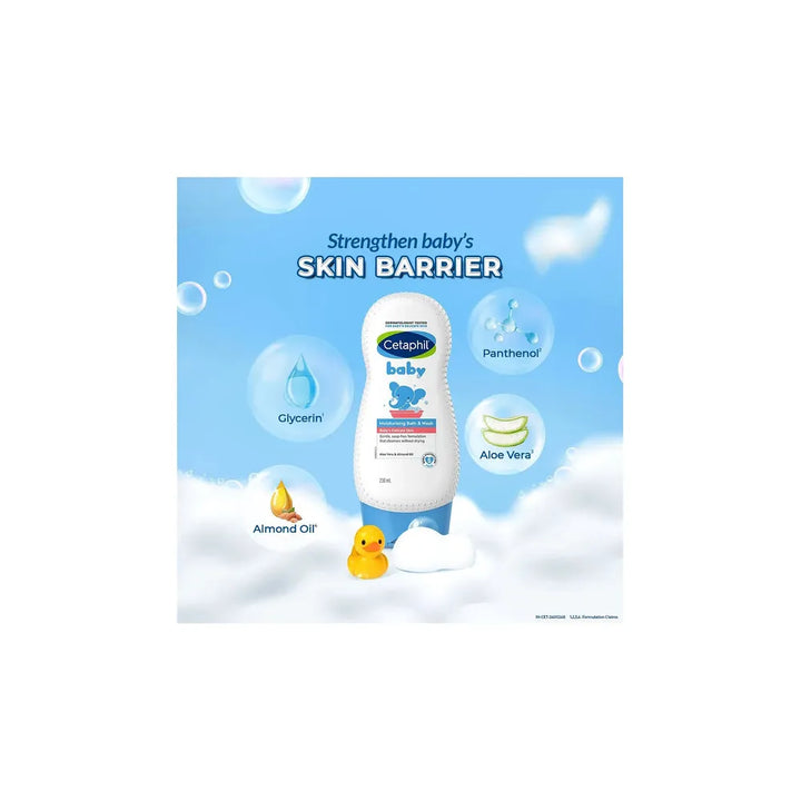 Cetaphil Baby Bath & Body Wash - 230ml | Aloe Vera & Almond Oil