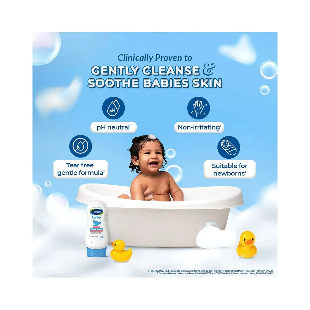 Cetaphil Baby Bath & Body Wash - 230ml | Aloe Vera & Almond Oil