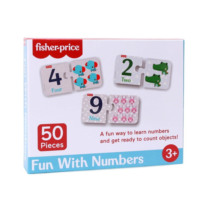 Fisher Price Fun with Numbers Puzzle - 50 Pieces Numbers Matching Puzzle for Kids (IC)