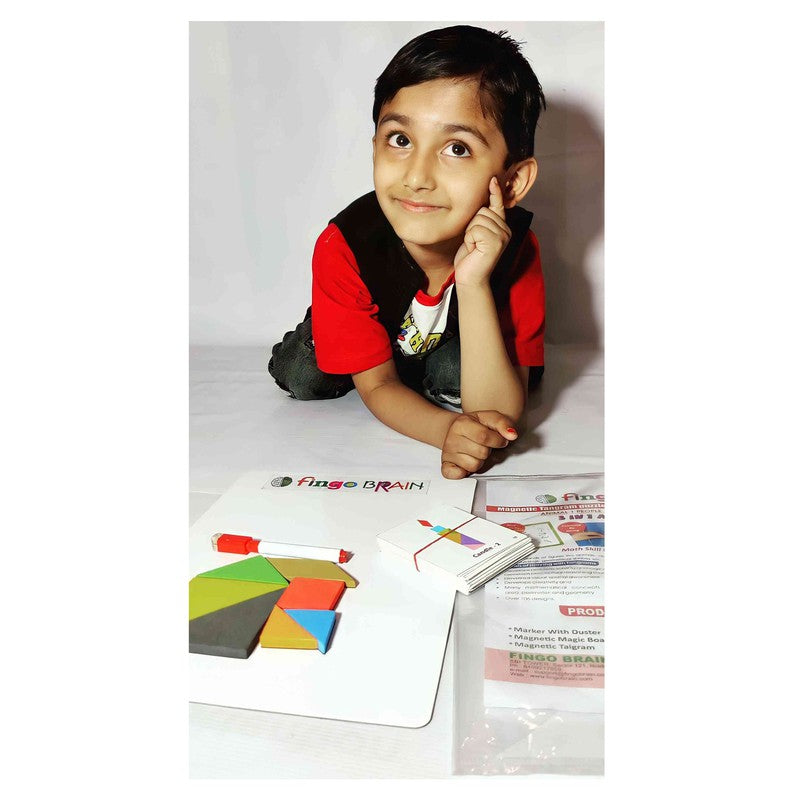 Magnetic Tangram with 3 in 1 Puzzle Magnetic Board
