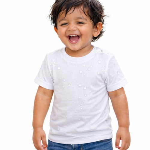 Zikku Water Resistant/Repellent T-Shirt for Kids (White)