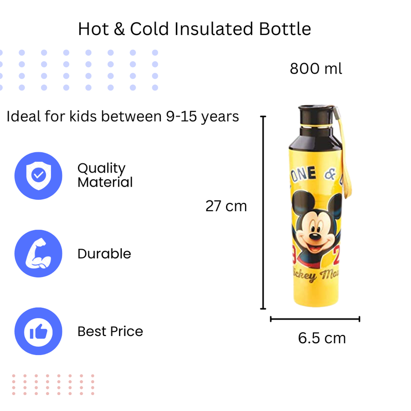 Original Licensed Elements Inner Steel Cartoon Bottle - Mickie Mouse