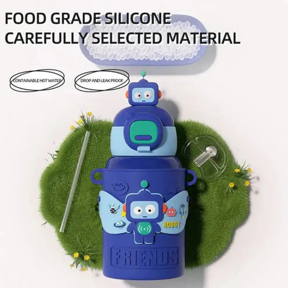 CuddleNest Cool Robot Water Bottle - 450ml | Thermal Bottle