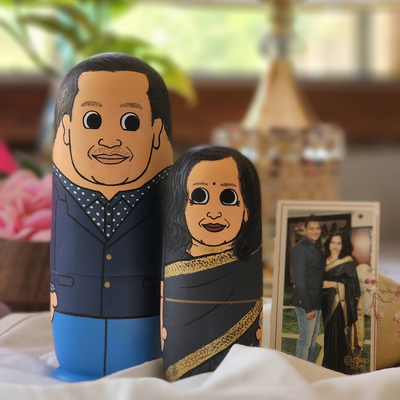 Personalised Wooden Nesting Dolls (Set of 2) - COD Not Available