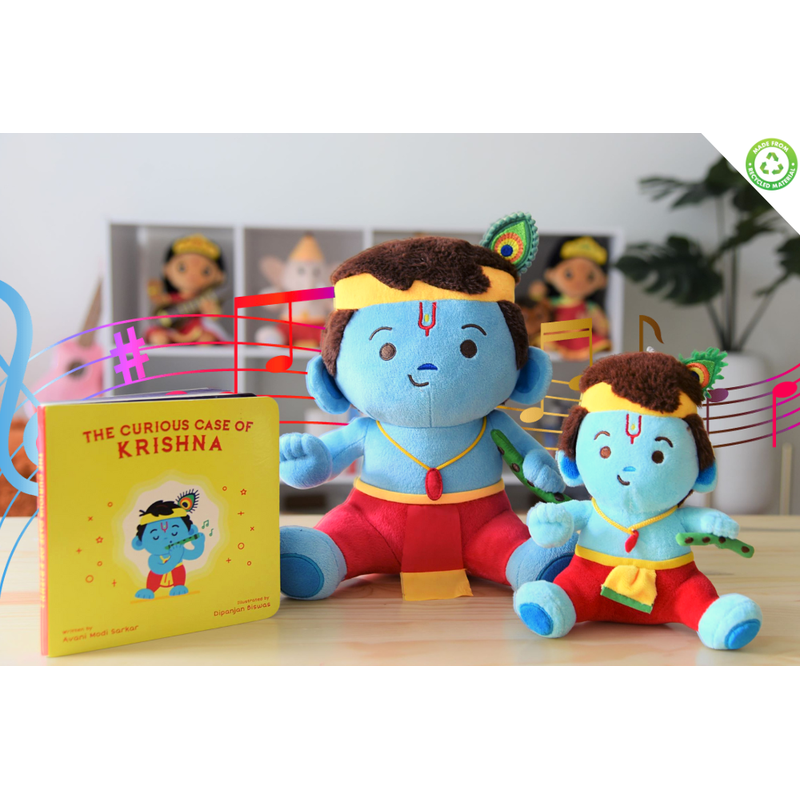 Baby Krishna Collection - Mantra Singing Plush Toys With Modi Toys Book