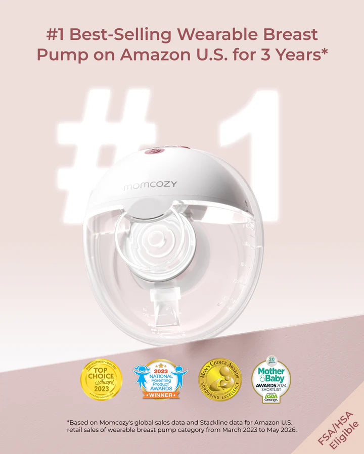 Momcozy M5 Wearable Breast Pump | 3 Modes & 9 Levels Electric Pump, Soft Double-Sealed Flange 24mm