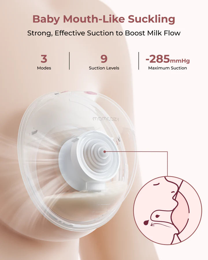 Momcozy M5 Wearable Breast Pump | 3 Modes & 9 Levels Electric Pump, Soft Double-Sealed Flange 24mm