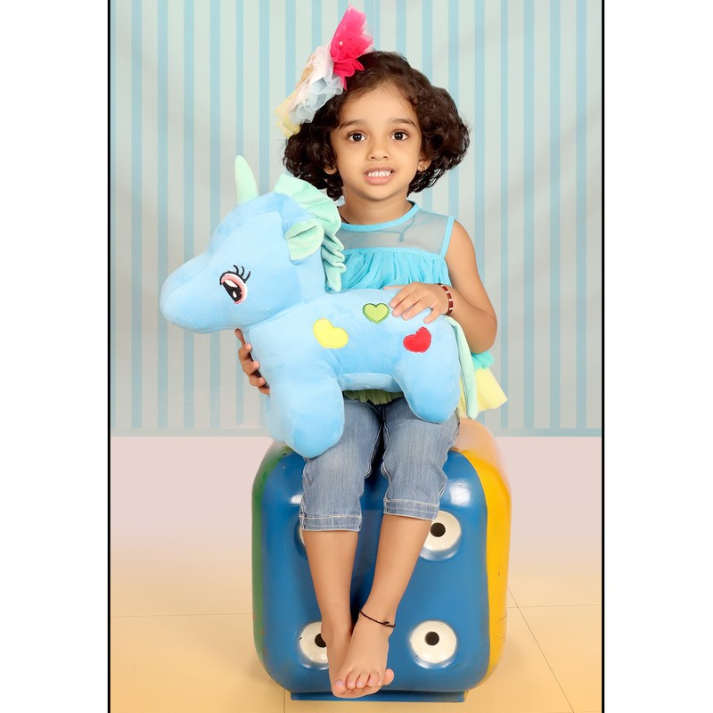 DearJoy Baby Unicorn Soft Toy and Plush Toy (Blue)