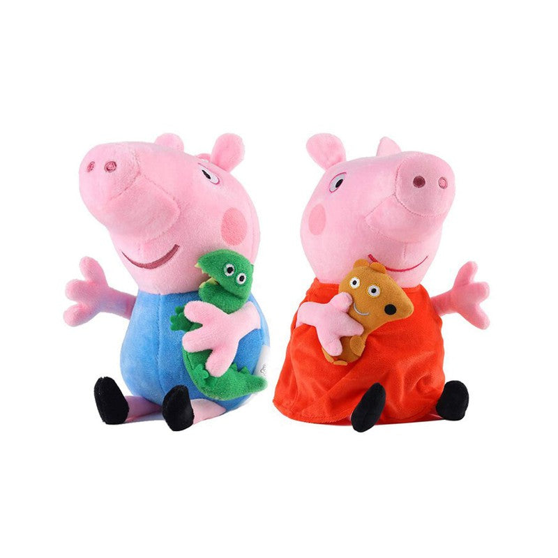 Brother Pig and Sister Pig Soft Toys Combo (Blue Pink) | Height 30 cm