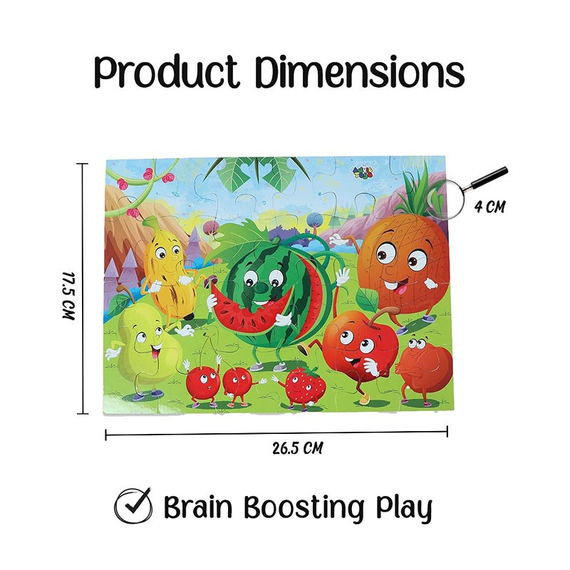 Fruits Jigsaw Puzzles for Kids  - (24 Piece + Educational Fun Fact Book Inside)