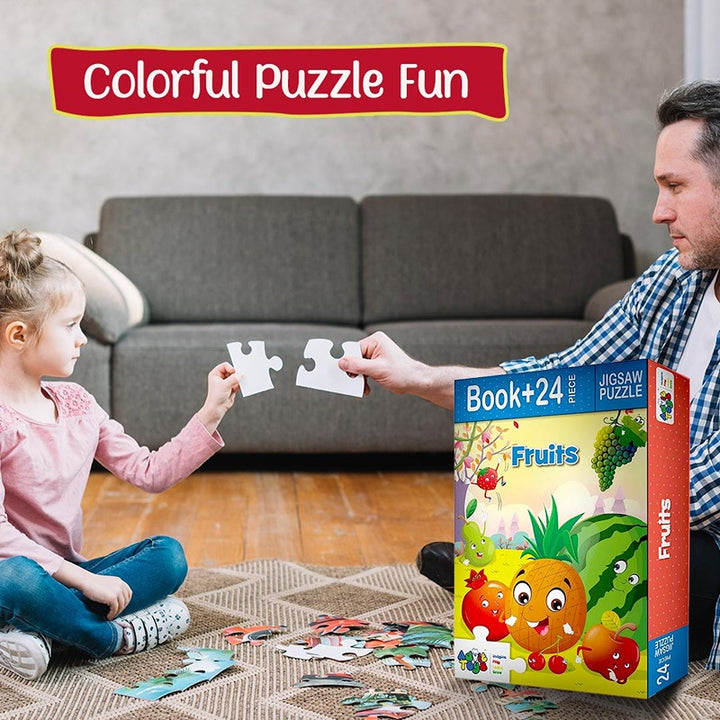 Flowers Jigsaw Puzzle for Kids - (24 Piece + Educational Fun Fact Book Inside)