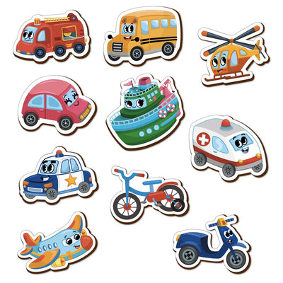 Transport Vehicle Fridge Magnets  (Set of 10)