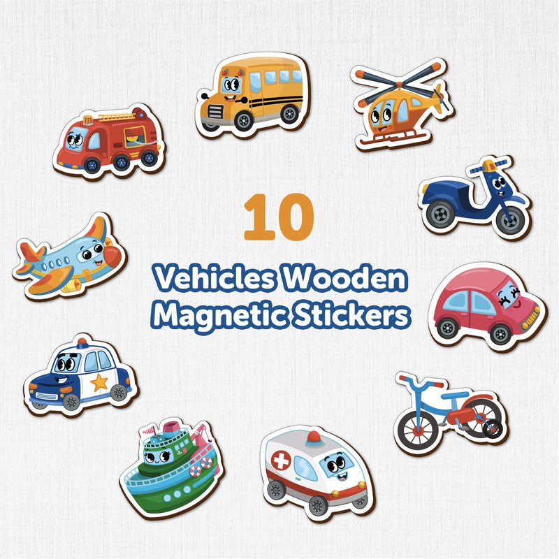 Transport Vehicle Fridge Magnets  (Set of 10)