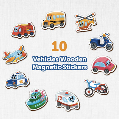 Transport Vehicle Fridge Magnets  (Set of 10)