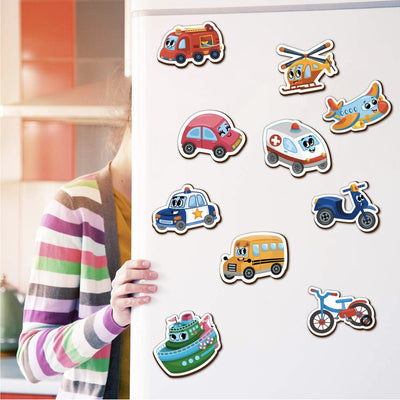 Transport Vehicle Fridge Magnets  (Set of 10)