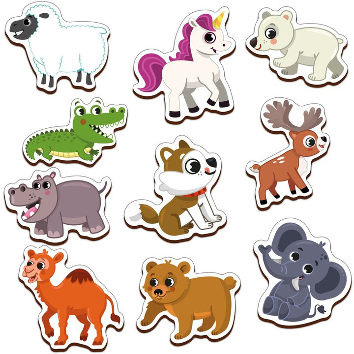 Animals Fridge Magnets Cut Outs (Set of 10)