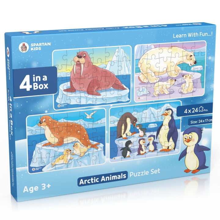 Arctic Animals Jigsaw Puzzle for Kids (Set of 4) - 96 Puzzle Pieces