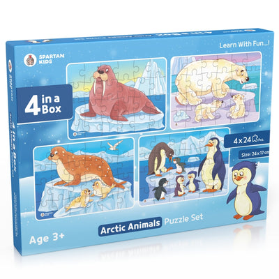 Arctic Animals Jigsaw Puzzle for Kids (Set of 4) - 96 Puzzle Pieces