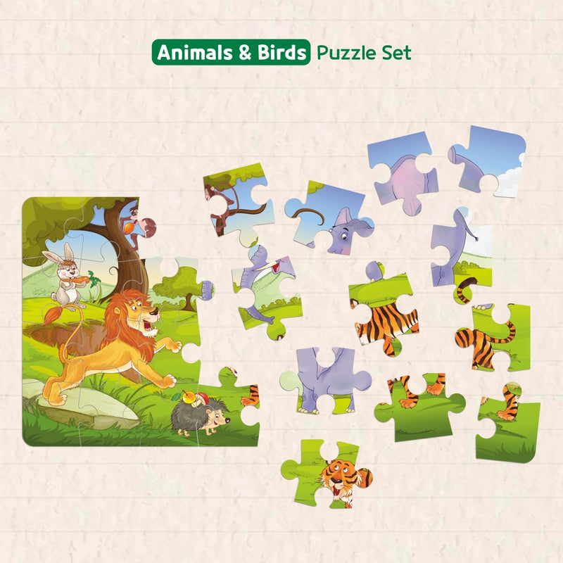 Animals & Birds Jigsaw Puzzle for Kids (Set of 4) - 96 Puzzle Pieces