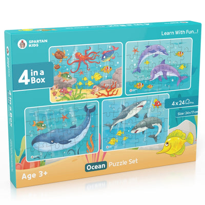 Ocean Jigsaw Puzzle for Kids (Set of 4) - 96 Puzzle Pieces