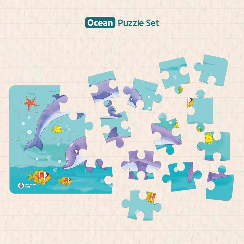 Ocean Jigsaw Puzzle for Kids (Set of 4) - 96 Puzzle Pieces