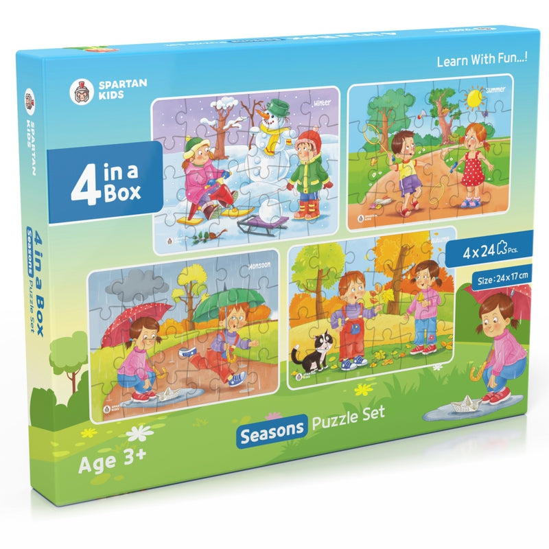 Seasons Jigsaw Puzzle for Kids (Set of 4) - 96 Puzzle Pieces