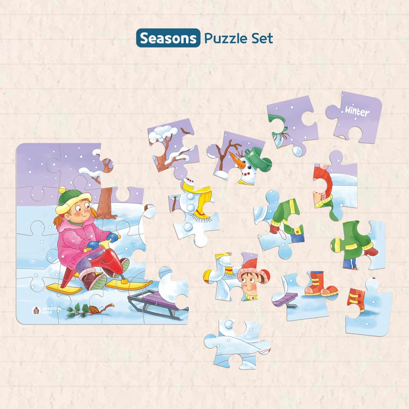 Seasons Jigsaw Puzzle for Kids (Set of 4) - 96 Puzzle Pieces