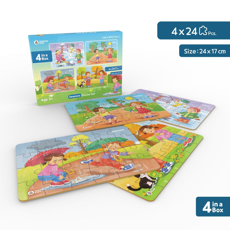 Seasons Jigsaw Puzzle for Kids (Set of 4) - 96 Puzzle Pieces