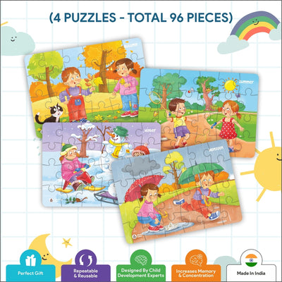 Seasons Jigsaw Puzzle for Kids (Set of 4) - 96 Puzzle Pieces