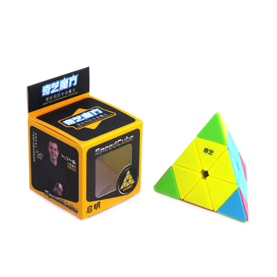 QiYi Qiming Pyraminx Speedcube Puzzle for Kids & Adults Magic Speedy Stress Buster Brainstorming Puzzle (Multicolor)