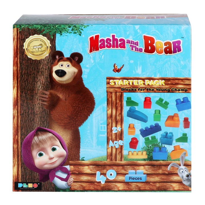 40 Pieces Masha and the Bear Building Blocks Game - Starter Pack (1-3 Years)