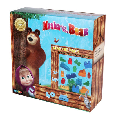 Masha and the Bear Building Blocks Game (40 Pieces - Starter Pack)