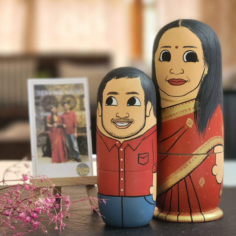 Personalised Wooden Nesting Dolls (Set of 2) - COD Not Available