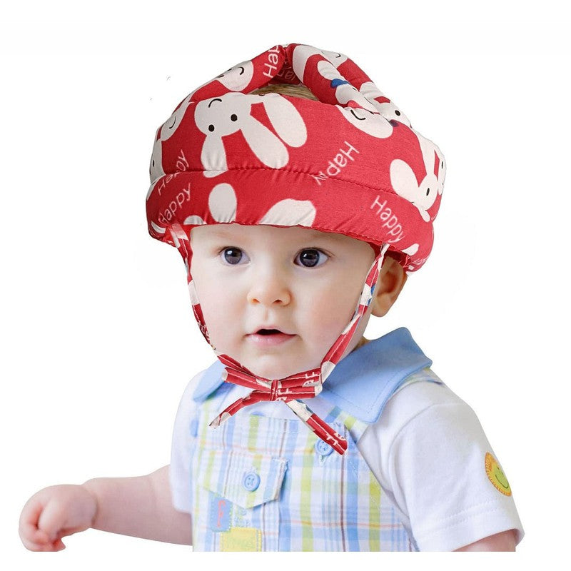 Adjustable Cushioned Baby Safety Helmet- (Print May Vary)