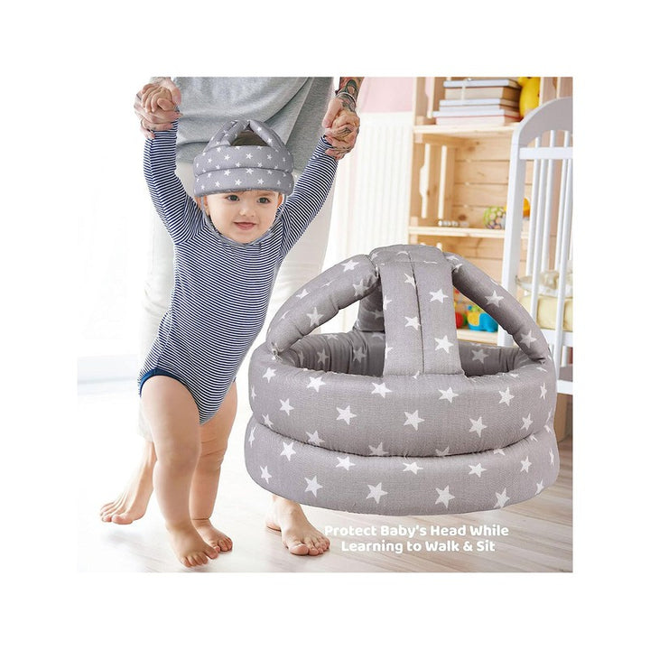 Adjustable Cushioned Baby Safety Helmet- (Print May Vary)