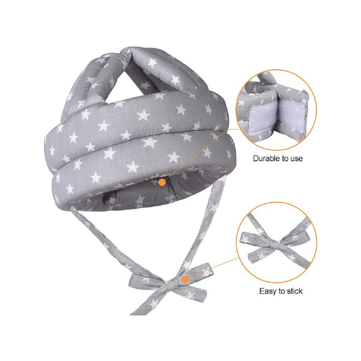 Adjustable Cushioned Baby Safety Helmet- (Print May Vary)