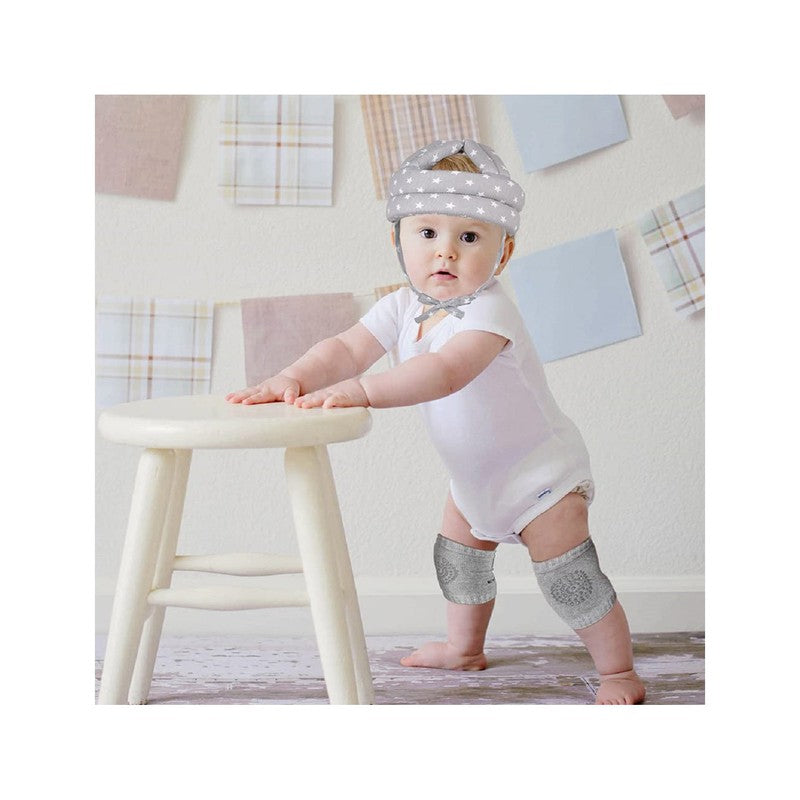 Adjustable Cushioned Baby Safety Helmet- (Print May Vary)